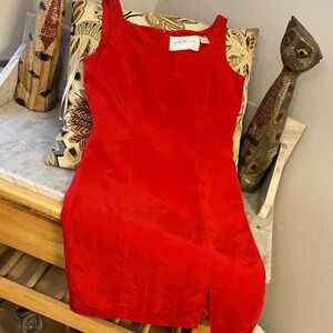 Hugo Buscati Vibrant Silk Red One Amazing Dress Shoulder Dress